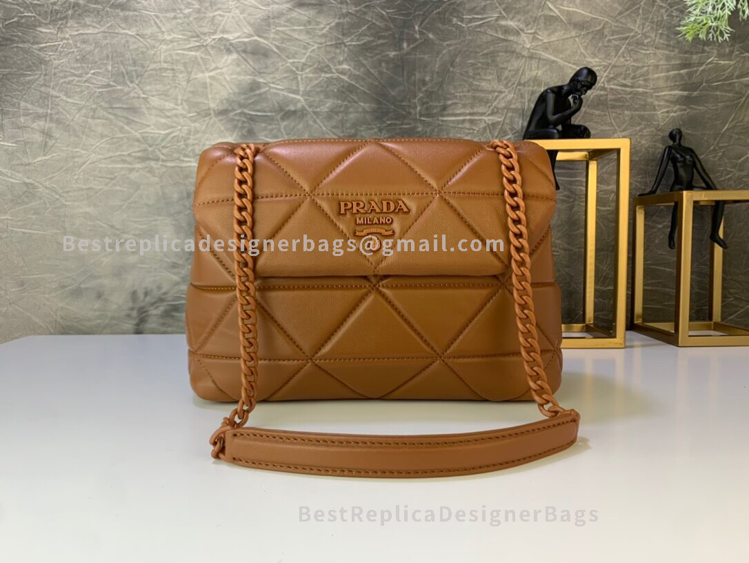Prada Spectrum Nappa Medium Brown Leather Shoulder Bag 232